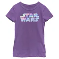 STAR WARS Holographic Girls Short Sleeve Tee Shirt, Purple Berry, Medium