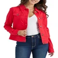 Wrangler Authentics Women's Stretch Denim Jacket, Red, X-Small