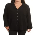Rip Curl Women's Premium Surf Long Sleeve Button Up Shirt, Black, X-Small