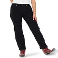 Wrangler Women's Cowboy Cut High Rise Slim Fit Tapered Leg Jean, Black, 3-32