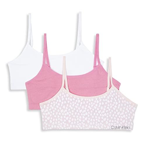 Calvin Klein Girls Cotton Bralette 3PK Pink Spots 7-8