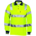 DNC Hi-Vis Biomotion Tapped Long Sleeve Polo Jersey, X-Large, Yellow