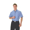 DNC Workwear Men's Polyester Cotton Short Sleeve Business Shirt, Chambray, 4X-Large