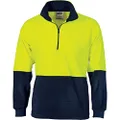 DNC Workwear Unisex Hivis Two Tone 1/2 Zip Polar Fleece - Yellow/Navy - Small