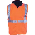 DNC Workwear Unisex Hivis Reversible Vest with 3M Reflective Tape - Orange/Navy - Small