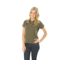 TOMYEUS DNC Workwear Ladies Cotton Rich New York Polo Shirt - Olive - Size 20