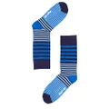 FOOT-IES Unisex Adults Graded Stripe Socks, Navy, Medium-Large US