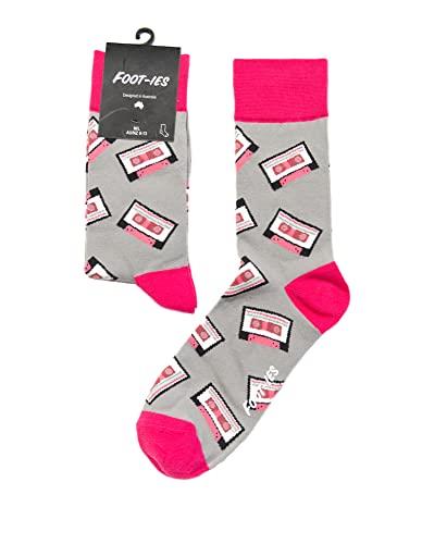 FOOT-IES Unisex Adults Mix Tape Socks, Grey, Medium-Large US