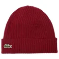 Lacoste Essentials Ribbed Wool Beanie Bordeaux