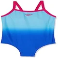 Speedo Girls' Digi Ombre Thin Strap Swimsuit, Blue/Pink, Size 11-12