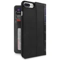 Twelve South BookBook for iPhone 8 Plus/ 7 Plus/ 6 Plus| 3-in-1 leather wallet case, display stand and removable shell, Black