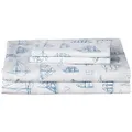 Nautica - Queen Sheet Set, Cotton Percale Bedding Set, Crisp & Cool, Lightweight & Breathable (Whitewood Sail Blue, 4 Pieces, Queen)
