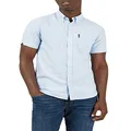 Ben Sherman Men's Short Sleeve Oxford Shirt, Sky, XX-Large