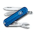 Victorinox Swiss Army Pocket Knife Classic SD with 7 Functions, Deep Ocean Transparent