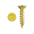 Romak 07152 Countersunk Head Phillips Drive Timber Screw Box of 1000, Brass Plated Finish, 5G x 5/8 Inch Size