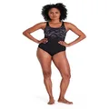 Speedo Women's ECO Hyperboom Musclebac Swimsuit, Black/Grey, Size 34