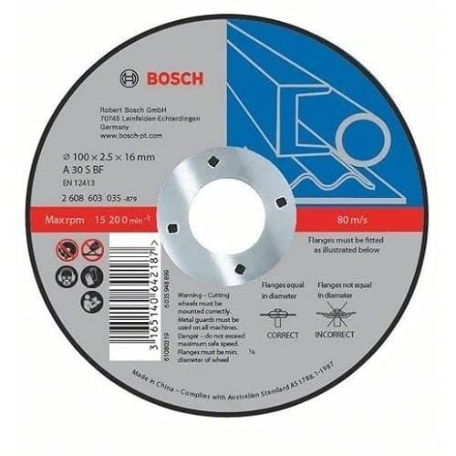 Bosch Accessories Professional 1x Standard for Metal Grinding Disc A 24 P BF (for Steel & Ferrous Metals, Ø 125 x 22.20 x 6.8 mm, Accessories for Angle Grinders)