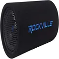 Rockville RTB80A 8" 400 Watt Powered Subwoofer Bass Tube + MP3 Input, Black