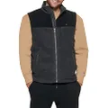 Tommy Hilfiger Men's Polar Fleece Vest, Black/Charcoal, Medium