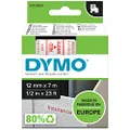 DYMO D1 Label Cassette Tape, 12mm x 7m, Red/White