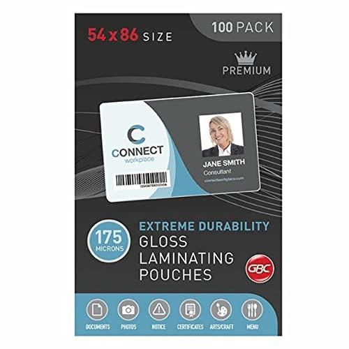 GBC 175 Micron Credit Laminating Pouch, 54 x 86 mm (Pack of 100)