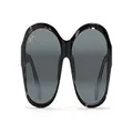 Maui Jim Women's Full Rim Sunglasses, Black & Grey Tortoise Neutral Grey, 56mm US