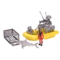 Wild Republic E-Team X Shark Set Playset, Action Figure, Shark, Boat, Diving Cage, Gifts for Kids, 4-Piece Set