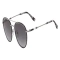 Lacoste Men's Oval Sunglasses, Gunmetal/Grey, 51 mm, L102SND-033