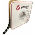 VELCRO Brand Industrial Strength VELCOINS Stick On Fastener - Loop Side Only with Pressure Sensitive Adhesive 0172 - Heavy Duty Professional Grade Hold – 22mm x 25m Roll, 900 Dots, Black