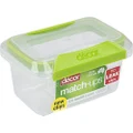 Decor Fresh Seal Clips Oblong Food Storage Container, Clear/Teal, 350 ml Capacity