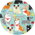 Creative Converting Dog Party Paper Lunch Plates 8-Pieces, 18 cm Size