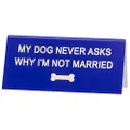 SAY WHAT ! Desk Sign Small: My Dog Never Asks