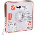 VELCRO Brand Industrial Strength VELCOINS Stick On Fastener - Hook Side Only with Pressure Sensitive Adhesive 0172 - Heavy Duty Professional Grade Hold – 16mm x 25m Roll, 1200 Dots, White