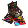 JarMelo JA91395 Scratch Art Craft KIT- Glittery Notes Set: 130 Sheets Set Glittery Rainbow Scratch Paper for Kids