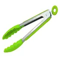 Avanti Silicone Tongs with Head and Grip, 23 cm Size, Green