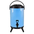 Soga Stainless Steel Insulated Milk Tea Barrel Bucket Jug with Faucet, 14 Litre Capacity, Blue