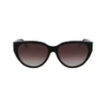 Lacoste Women's Sunglasses L985S - Black with Gradient Brown Lens, 59/16