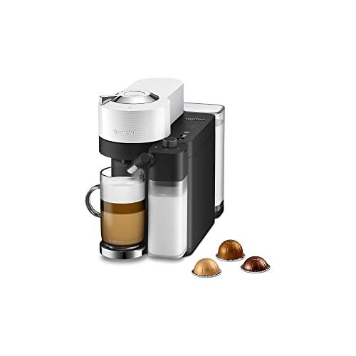 De'Longhi Nespresso Vertuo Lattissima ENV300.W, Automatic Coffee Machine with Automatic Milk Frother, Single-Serve Capsule Coffee Machine, 5 Cup Sizes, 1500W, Matt White & Glossy