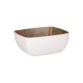 Zicco Melamine Square Serving Bowl, 176 mm x 162 mm x 75 mm Size, Patina/White