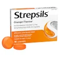 Strepsils Double Antibacterial Soothing Sore Throat Lozenges, Orange, 16 Pack