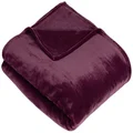 Amazon Basics Velvet Plush Blanket, King - Aubergine