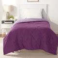 Amazon Basics Reversible, Lightweight Microfiber Comforter Blanket - Twin / Twin XL, Plum / Light Purple