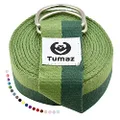 Tumaz Yoga Strap with Adjustable D-Ring Buckle (6ft/8ft/10ft, Many Stylish Colors) - Best for Daily Stretching, Yoga, Pilates, Physical Therapy, Fitness