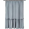 Amazon Basics Ruffled Hem Bathroom Shower Curtain - Dark Grey, 72 Inch