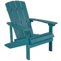 Flash Furniture Charlestown All-Weather Poly Resin Wood Adirondack Chair in Sea Foam