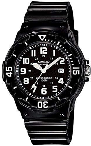 Casio Women's Diver Look Analog Digital Watch, Black Dial, Black Band, White Number