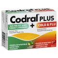 Codral Plus Cold & Flu Tablets 20 Pack + Sore Throat Relief Lozenges Lime & Lemon Flavour