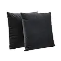 Amazon Basics 2-Pack Velvet Fleece Decorative Throw Pillows - 18" Square, Black