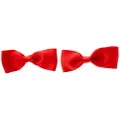 Schoolies Hair Accessories Clip On Bows 2 Pieces, Radical Red
