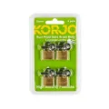 Korjo Luggage Locks 4 Pack, Includes 4 Travel Locks, Brass